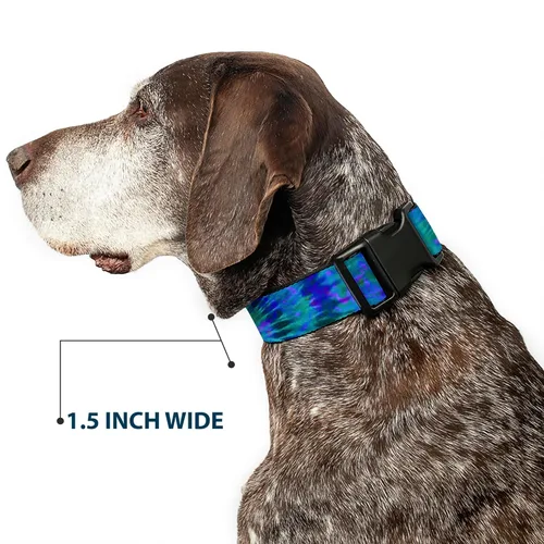 Miniatura 7 de buckle-down 15 – 26" Tie Dye Verde/Azul/Púrpura de plástico Clip Collar, Grande