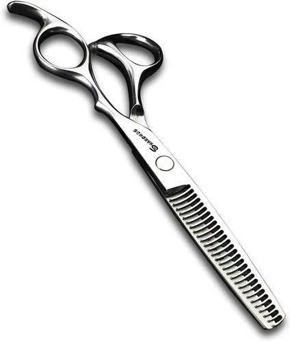 Tijeras ultrafinas para adelgazar el cabello de 6 pulgadas, estilo moderno, plateado, acero inoxidable, ambidiestro, 6 pulgadas, tijeras para cortar