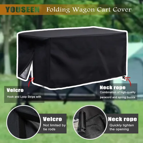 Miniatura 2 de Funda plegable impermeable para carro, protección resistente para carrito de jardín (38 x 22 x 20 pulgadas)