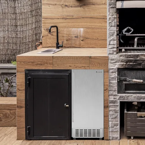 Miniatura 9 de Coolski Máquina de hielo comercial debajo del mostrador de 15 pulgadas de ancho, 130 libras/día de limpieza automática, almacenamiento de 30 libras