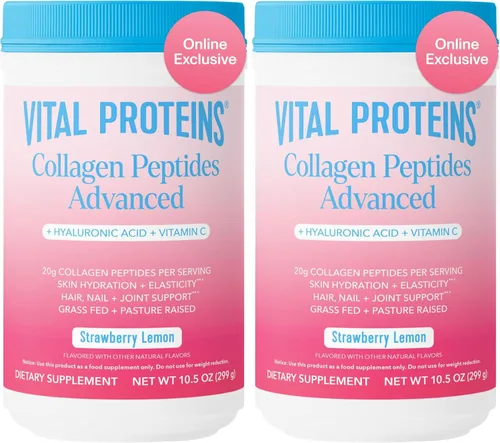 Miniatura 13 de Vital Proteins - Péptidos de colágeno en polvo avanzados con ácido hialurónico y vitamina C, suplementos de colágeno, sin sabor, 12 porciones