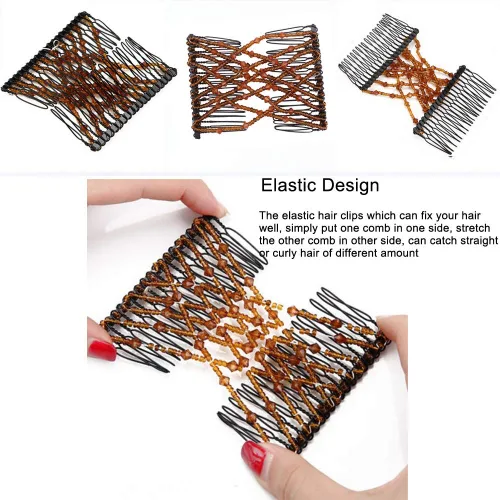Miniatura 3 de 3 piezas de accesorios para el cabello con cuentas elásticas vintage mágicas para mujeres, señoras, niñas, pinzas elásticas para el cabello