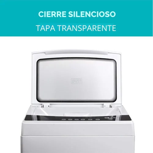 Miniatura 4 de BLACK+DECKER Lavadora portátil pequeña, lavadora para uso doméstico, lavadora portátil de 1.7 pies cúbicos con 8 ciclos, tapa transparente