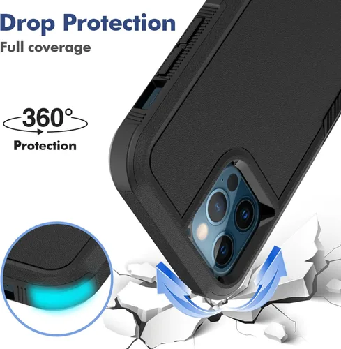 Miniatura 3 de MDCN Funda para iPhone 12 / iPhone 12 PRO: funda protectora de doble capa resistente para teléfono celular, a prueba de golpes, resistente