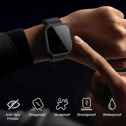 Miniatura 7 de Goton Funda impermeable con protector de pantalla para Apple Watch, película de vidrio templado antiespía para iWatch, carcasa de policarbonato