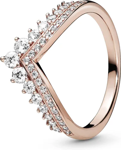 PANDORA Joyería - Anillo de circonita cúbica brillante de princesa - Regalo para ella rosa, Metal, Zirconia cúbica