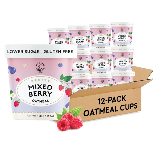 Miniatura 18 de Mylk Labs Paquete variado de tazas de avena con proteína, grano integral, bajo en azúcar, alto en fibra con superalimentos, rápido y fácil