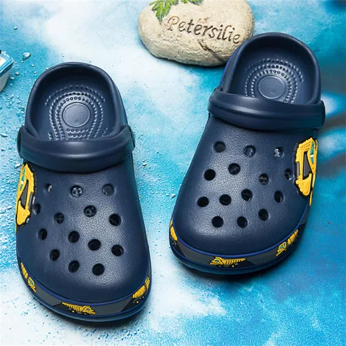 Miniatura 4 de Peyarlie Sandalias de jardín para niños y niñas, zapatos de jardín sin cordones, ligeras, para verano, interiores, exteriores, playa, piscina, agua
