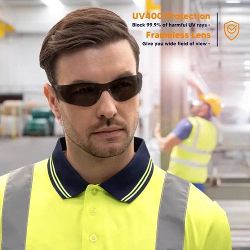 Miniatura 4 de Gafas de Seguridad Tintadas 24 Unidades, Gafas de Sol de Seguridad a Granel con Protección UV ANSI Z87.1, Gafas Protectoras Resistentes a Rayones e