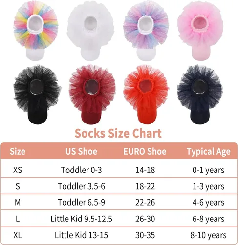 Miniatura 3 de 8 pairs girls ruffle socks lace ruffle princess dress socks newbornsbabiestoddlerslittle girls