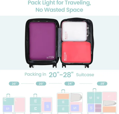 Miniatura 4 de Cambond Compression Packing Cubes for Travel - Expandable Mesh Luggage Organizers Compression Packing Cubes for Carry on Suitcases Travel Essentials
