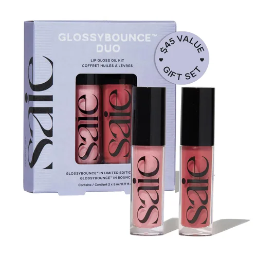 Miniatura 11 de Saie Glossybounce - Brillo labial hidratante y aceite labial con tinte híbrido con ácido hialurónico y aceite de jojoba para labios no pegajosos