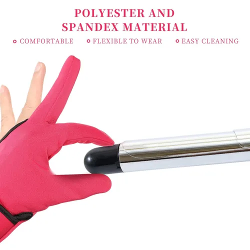 Miniatura 5 de Geyoga 2 guantes resistentes al calor para peinar el cabello, guantes de peluquero de 3 dedos, reutilizables, varita rizadora, protector térmico