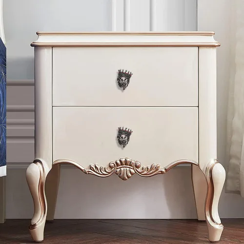 Miniatura 5 de Glorovazas - Pomo de gabinete de león – Mango de animal retro, 6 piezas de decoración de corona para tocador