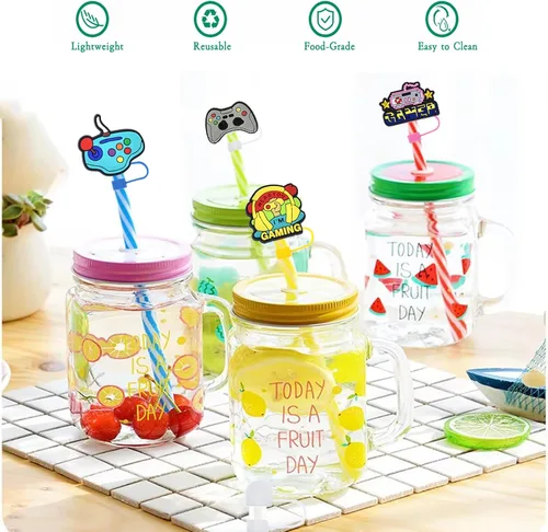 Miniatura 5 de 19 tapas de pajitas con diseño de juego para vaso Stanley de 40 oz/30 oz, tapa de pajita reutilizable de 10 mm, accesorios bonitos para la parte