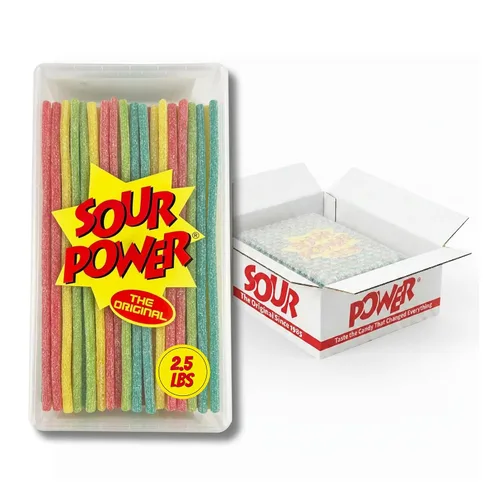 Miniatura 20 de Sour Power Premium Sorbetes de caramelo surtidos – Los caramelos de pajitas agrias originales desde 1985 – 50 g (Paquete de 6) – Vegano,