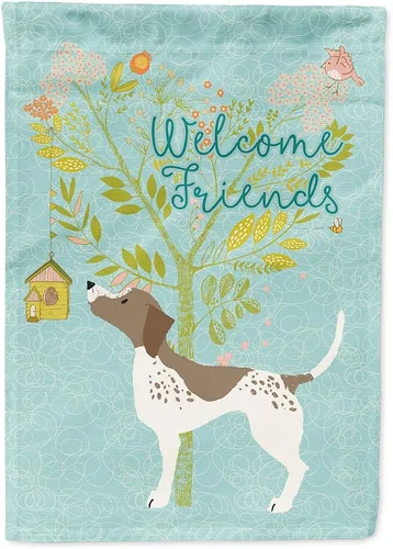 Miniatura 68 de Caroline's Treasures BB7594GF Bandera de jardín de Husky siberiano con texto en inglés "Welcome Friends" - Bandera decorativa para patio exterior
