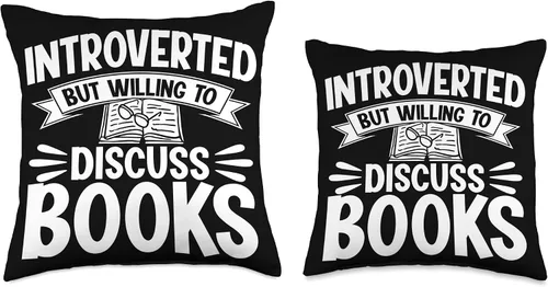 Miniatura 3 de Introverted But Willing To Discuss Books Quiet Introvert Throw Pillow