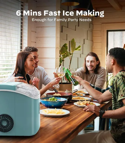 Miniatura 5 de Máquina de hielo Nugget para encimera, máquina de hielo de pellets masticables con función de autolimpieza, máquina de hielo portátil de guijarros
