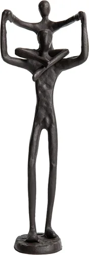 Danya B. Orgulloso padre sosteniendo niño escultura de hierro contemporánea pequeña estatua decorativa