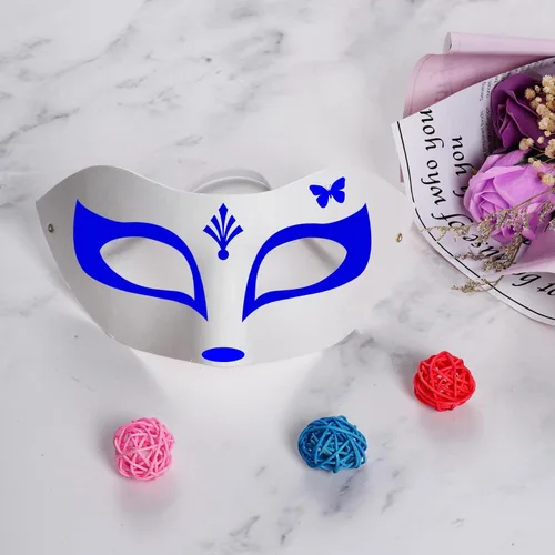 Miniatura 5 de Yookat Máscaras de papel de 14 piezas, máscaras blancas para manualidades, pintables, Mardi Gras Masquerade