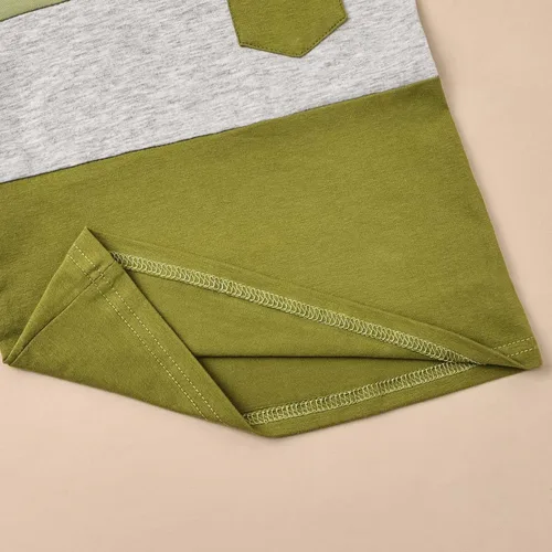 Miniatura 14 de Ropa para bebé niño pequeño, trajes de verano de manga corta, camiseta de retazos y pantalón con bolsillo, conjunto de 2 piezas, 12 meses a 4 años