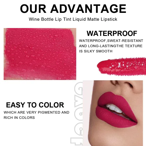 Miniatura 3 de evpct Tinte de Labios Mancha de Vino Juego de 6 Colores de Larga Duración Impermeable, Rosa cálido neutro Marrón nude Arándano profundo Malva rosa