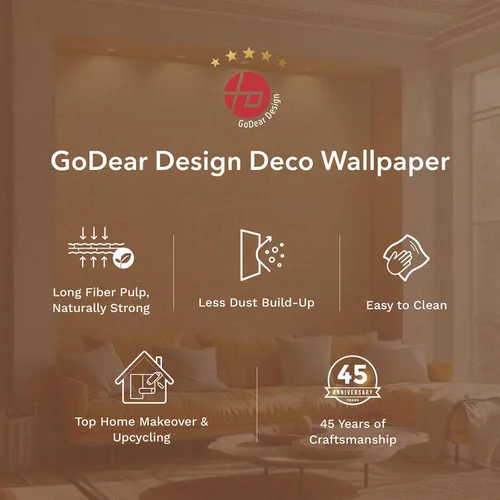 Miniatura 5 de GoDear Design Papel tapiz texturizado, papel tapiz de imitación de tela de hierba, 23" An x 96" L, papel sin pegar, tono Timber