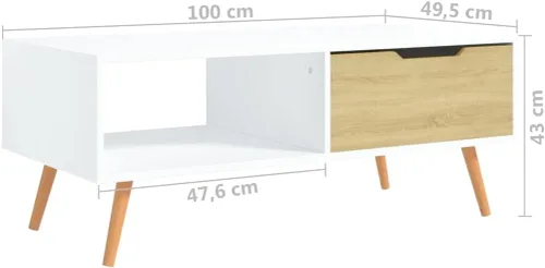 Miniatura 2 de Mesa de centro, mesa de centro industrial, mesa de centro moderna de mediados de siglo, mesa central para sala de estar, mesa de cóctel, mesa Beige