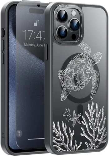 Miniatura 30 de Goodon Funda para iPhone 17 Pro con protector de pantalla de privacidad, compatible con Magsafe, a prueba de golpes, translúcida mate, bonita funda