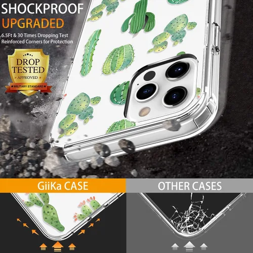 Miniatura 3 de Funda para iPhone 12 Pro Max con protector de pantalla, cuerpo completo transparente a prueba de golpes, diseño floral, para niñas y mujeres