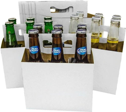 Paquete de 6 soportes para botellas de cartón económico, se adapta a botellas de 12 a 16 onzas, para un transporte seguro y fácil de cerveza,