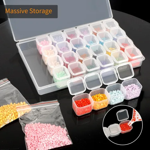 Miniatura 5 de OUTUXED 117 piezas de herramientas y accesorios de pintura de diamantes 5D DIY con caja de bordado de diamantes y bolígrafos de pintura de varios