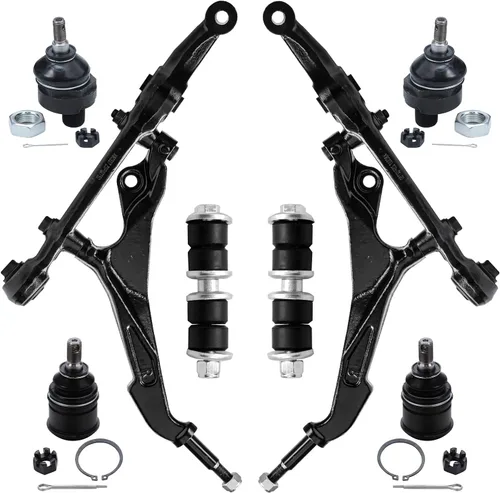 Miniatura 276 de Detroit Axle - Kit de brazos de control de extremo delantero de 8 piezas para Dodge Dakota 00-04, Durango 00-03, 4 brazos de control superior e