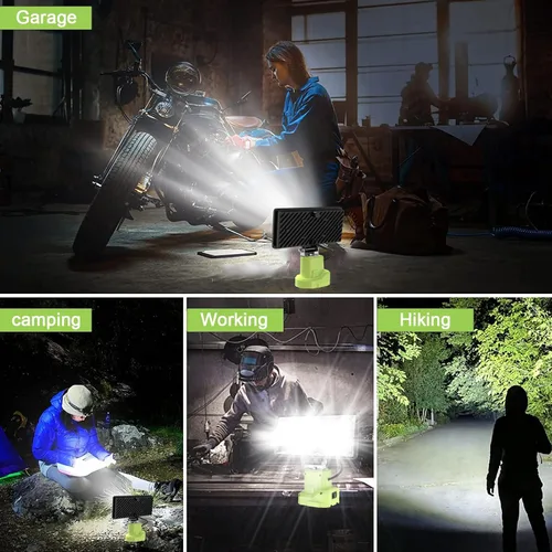 Miniatura 7 de Luces de trabajo LED inalámbricas de 6000 lm de 38 W, compatibles con batería Ryobi de 18 V/20 V, linterna portátil súper brillante, luz