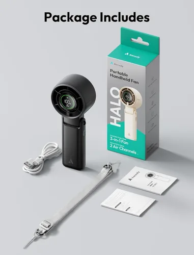 Miniatura 9 de Aecooly Ventilador turbo portátil de mano, batería de 5000 mAh [tiempo de enfriamiento máximo de 22 horas] Mini ventilador recargable USB, pequeño