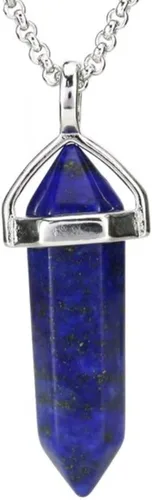 1 collar con colgante de bala de piedra preciosa natural, piedra de cristal curativo, cuarzo, reiki, chakra, energía de roca de 18 pulgadas, joyería