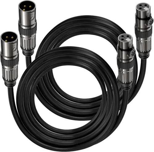 Miniatura 9 de Caiord Cables de micrófono XLR, 1 paquete de 3 pies de cobre sin oxígeno de 3 pines macho a hembra cable de micrófono para altavoz, sistema PA