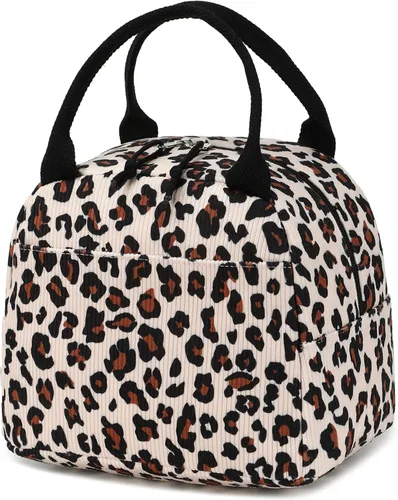 Miniatura 23 de Bluboon Bolsa de almuerzo para mujer, bonita bolsa de almuerzo de pana con correa para el hombro, reutilizable, aislada, gran capacidad