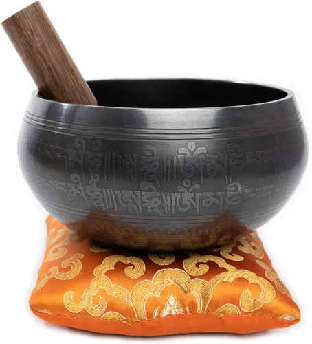 Miniatura 6 de HIMALAYAN BAZAAR - Juego de cuencos tibetanos de 4 pulgadas, fácil de tocar, auténtico, hecho a mano para meditación, sonido de 7 chakras, curación