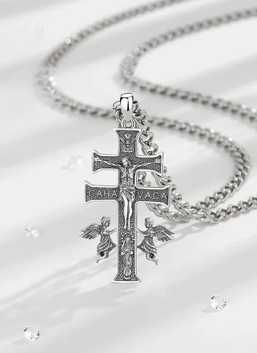 Miniatura 131 de CELESTIA Medallas de plata de ley 925 San Miguel/San Cristóbal/San Benito/San Gabriel/Virgen María/Jesús/Caravaca/Metatrón/Sello de los Siete