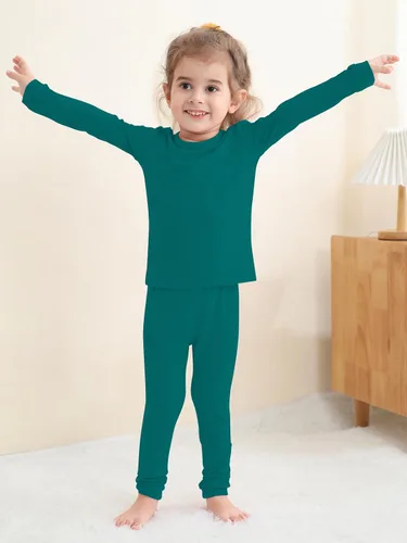 Miniatura 56 de GUISBY Conjunto de pijama de rayón de bambú para niños y niñas, ajuste cómodo, para uso diario, conjunto de pijama de 2 piezas