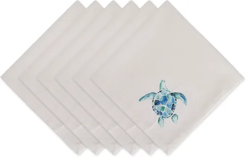 Miniatura 6 de DII Seashore Collection - Juego de servilletas, 20 x 20 pulgadas, laguna, 6 piezas