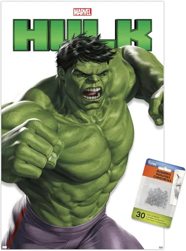 Trends International Marvel Comics - Póster de pared de la serie de características de Hulk, 14.72 x 22.37 pulgadas, paquete de póster premium y