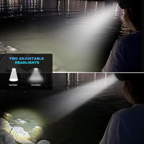 Miniatura 5 de Linterna de faro delantero, linterna LED recargable brillante, luz frontal impermeable con lámpara trasera para acampar al aire libre, correr