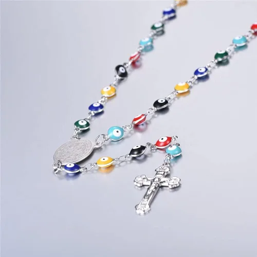 Miniatura 5 de U7 Christian Bracelets Stainless Steel 18K Gold Plated Cross Bracelet Saint Bendict Bracelet Rosary Bracelets for Men Women