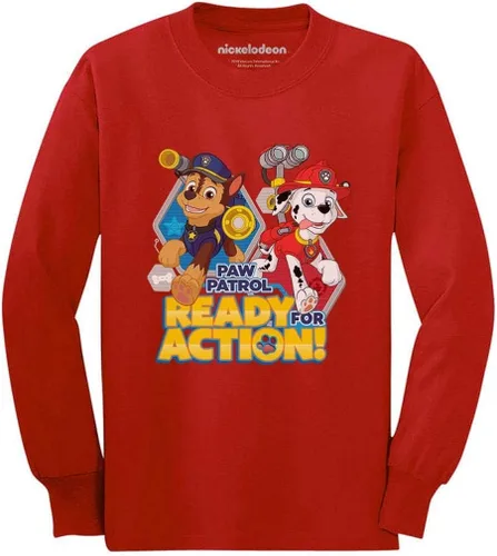 Camiseta de manga larga oficial de la Patrulla Canina lista para la acción para niños y niños