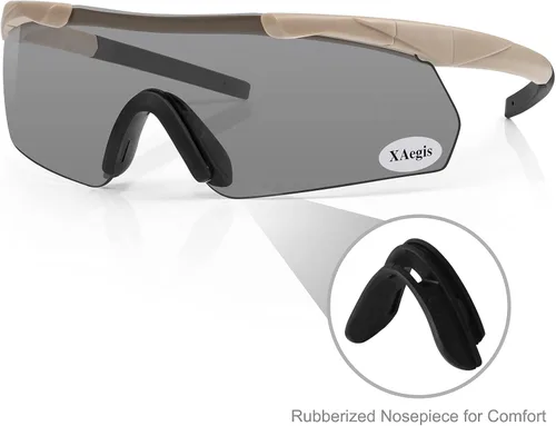 Miniatura 3 de xaegistac Tactical Shooting Glasses with 3 Interchangeable Lens High Impact Eye Protection Caqui