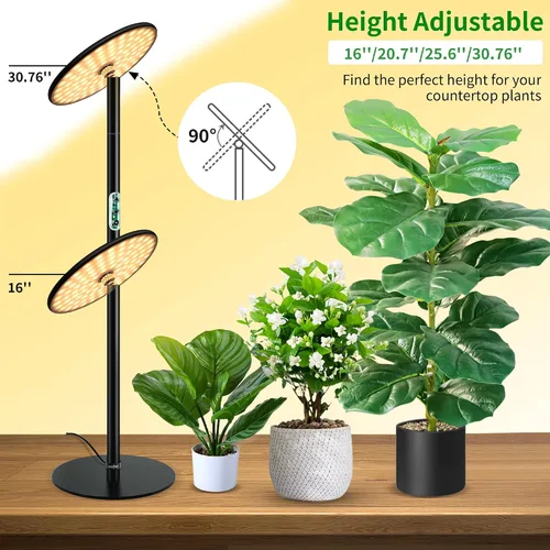 Miniatura 2 de chiphy Luces de cultivo de escritorio para plantas de interior, luz LED de espectro completo, lámpara de cultivo de mesa de aluminio de 40 W