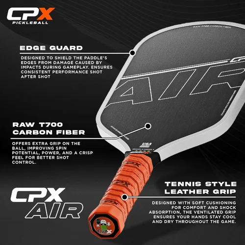 Miniatura 4 de CPX Pro Carbon Fiber Pickleball Paddle - Professional Grade, Matte Finish, Honeycomb Core, Tennis Style Grip - Edgeless Paddle Designed in Chicago